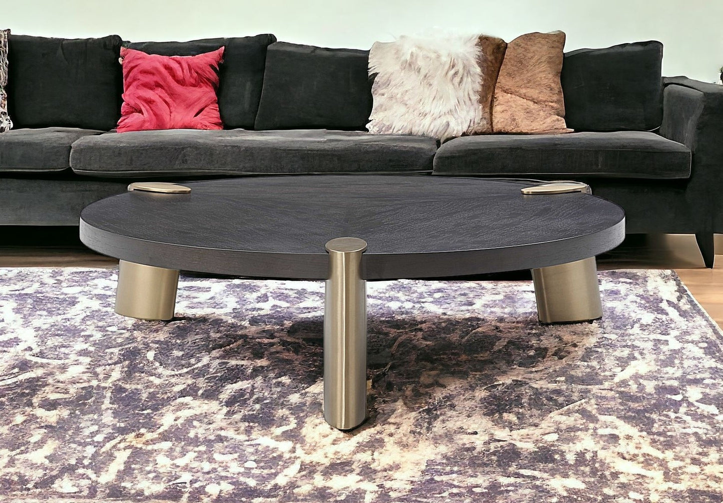 Wenge Veneer Stainless Steel Coffee Table