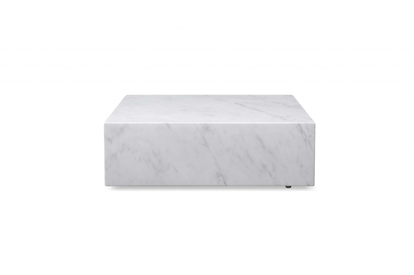 White Genuine Marble & Brass Square Coffee Table image 2