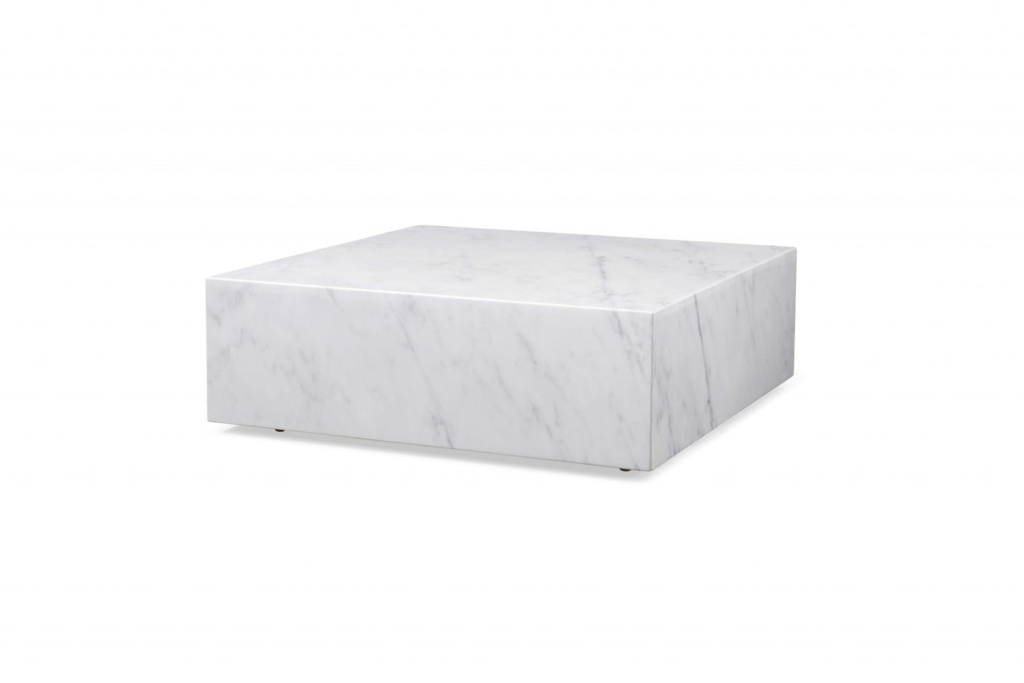 White Genuine Marble & Brass Square Coffee Table image 3