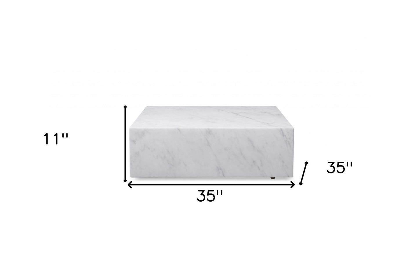 White Genuine Marble & Brass Square Coffee Table image 8
