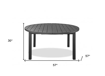 Gray Aluminum Folding Dining Table
