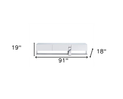 Damon White Stainless Steel Media Console