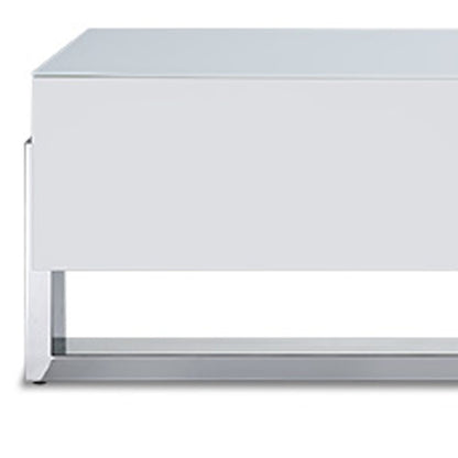 Damon White Stainless Steel Media Console