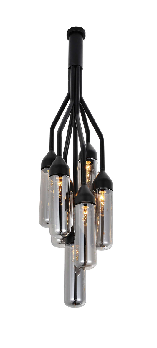 Shaded Empire 6 Light & Glass Flush Ceiling Light