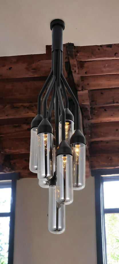 Shaded Empire 6 Light & Glass Flush Ceiling Light