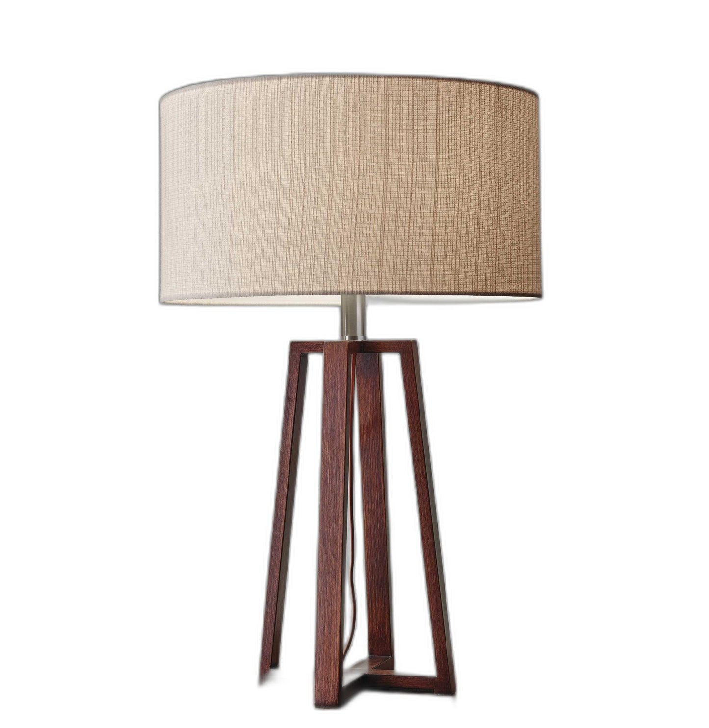 Walnut Wood Finish Table Lamp w/ Shade