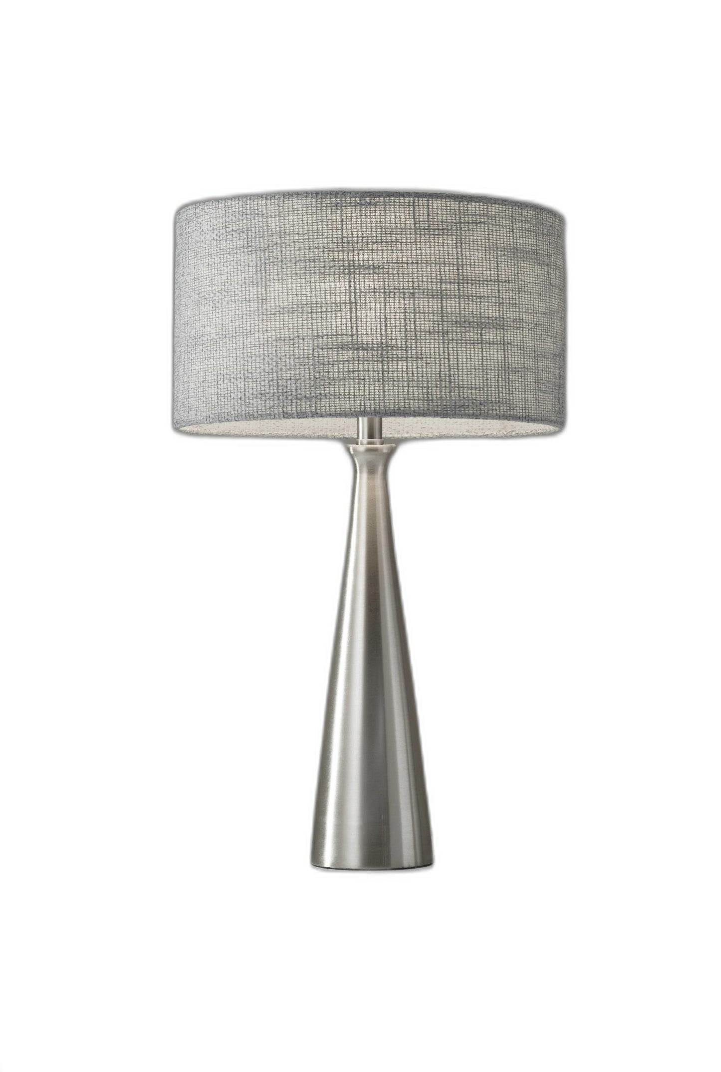 Brushed Steel Finish Tapered Base Table Lamp