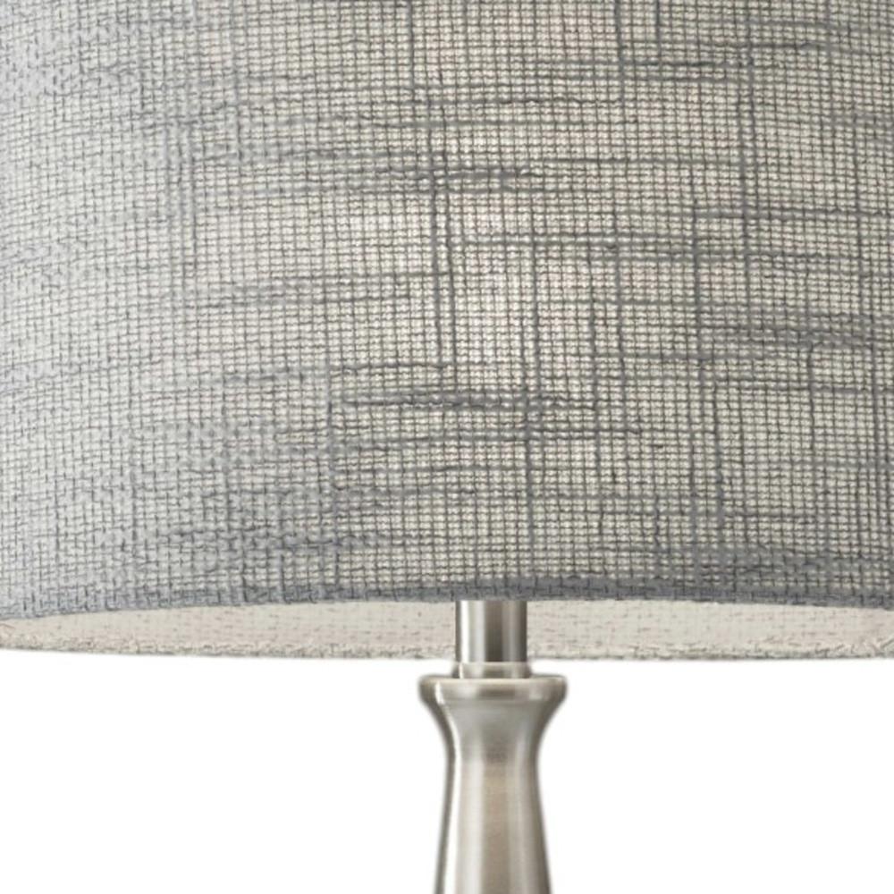Brushed Steel Finish Tapered Base Table Lamp