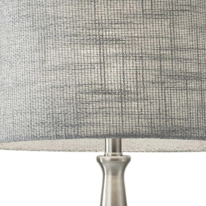 Brushed Steel Finish Tapered Base Table Lamp