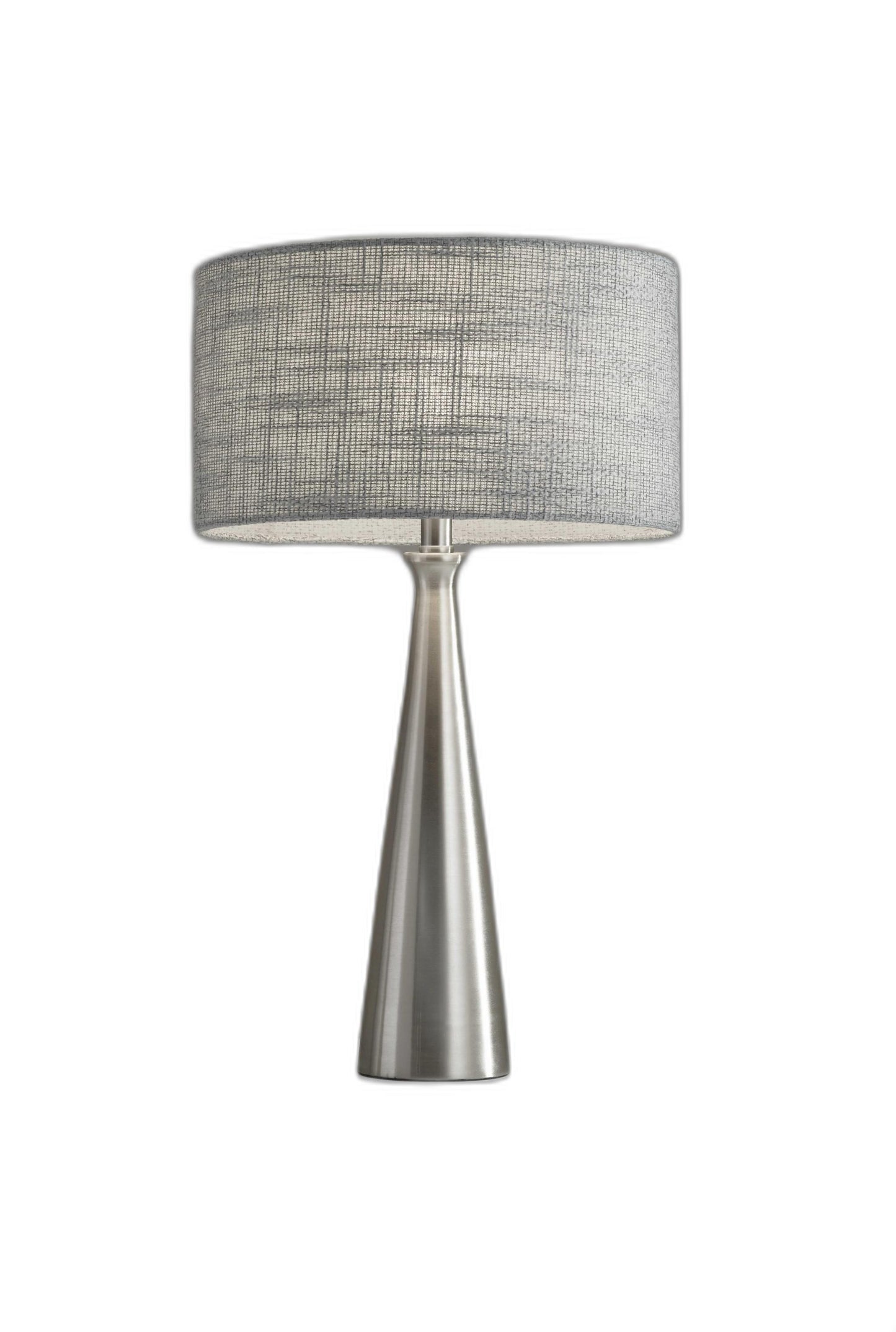 Brushed Steel Finish Tapered Base Table Lamp