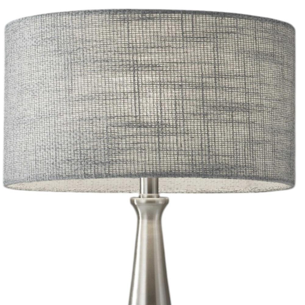 Brushed Steel Finish Tapered Base Table Lamp