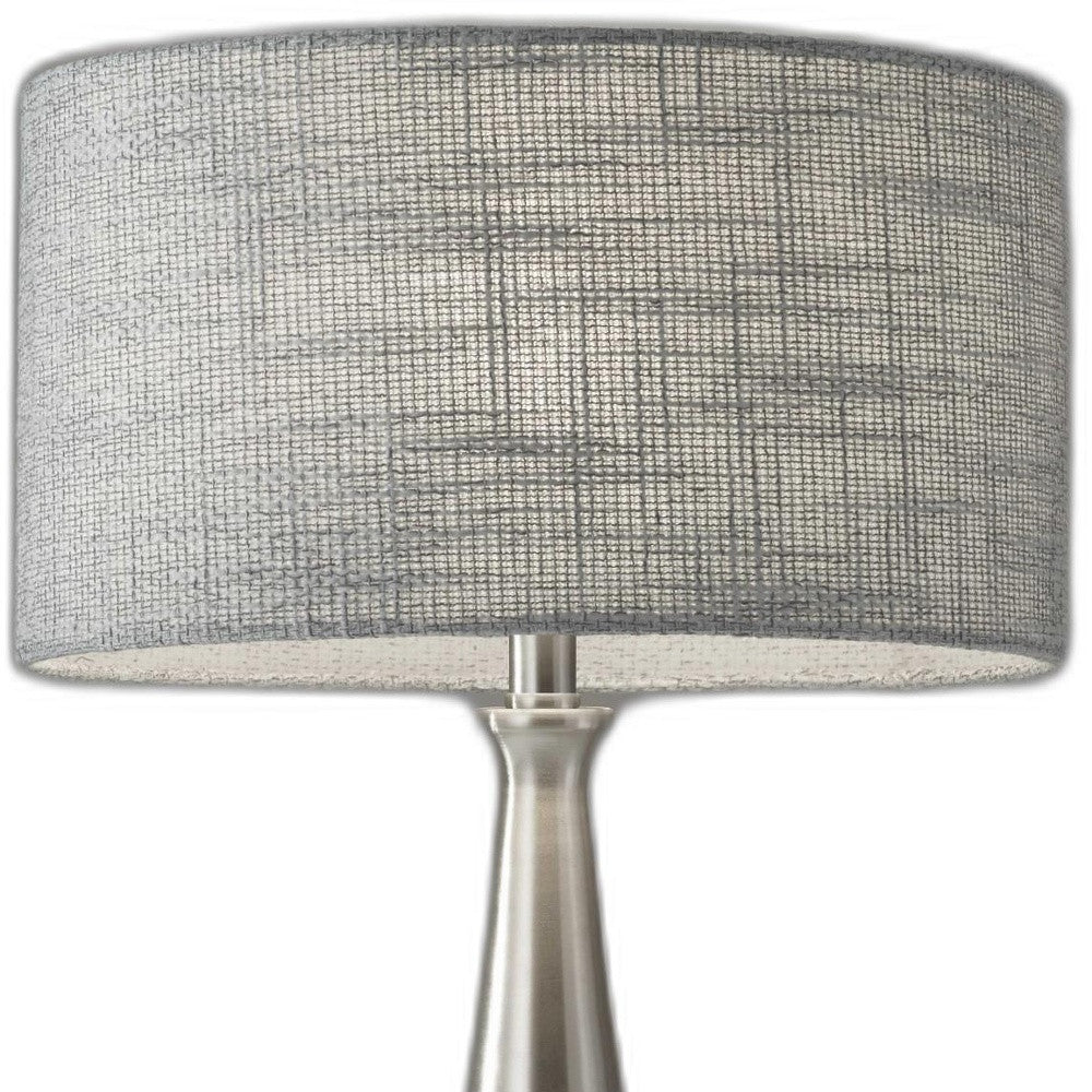 Brushed Steel Finish Tapered Base Table Lamp