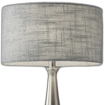 Brushed Steel Finish Tapered Base Table Lamp