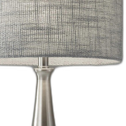 Brushed Steel Finish Tapered Base Table Lamp