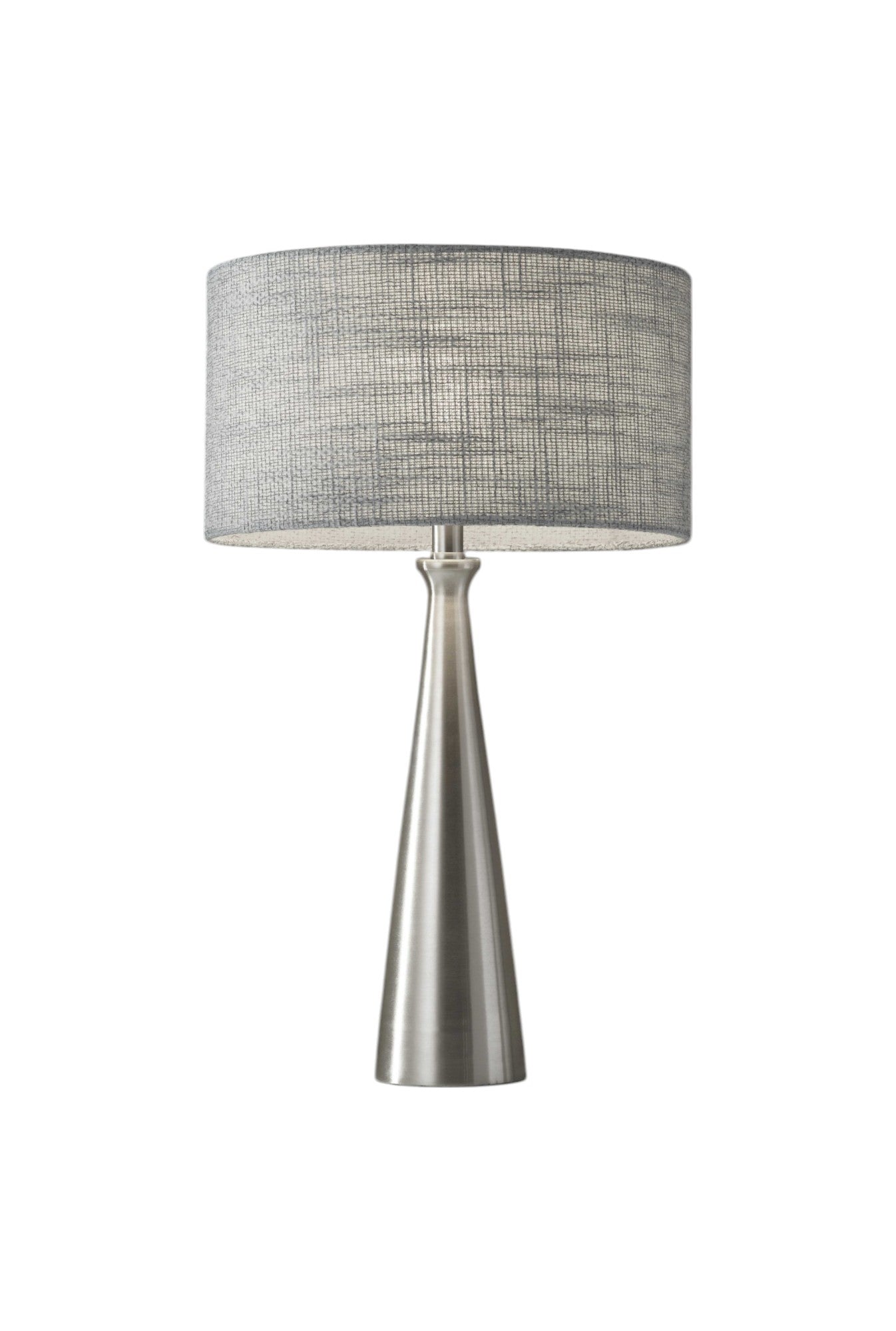 Brushed Steel Finish Tapered Base Table Lamp