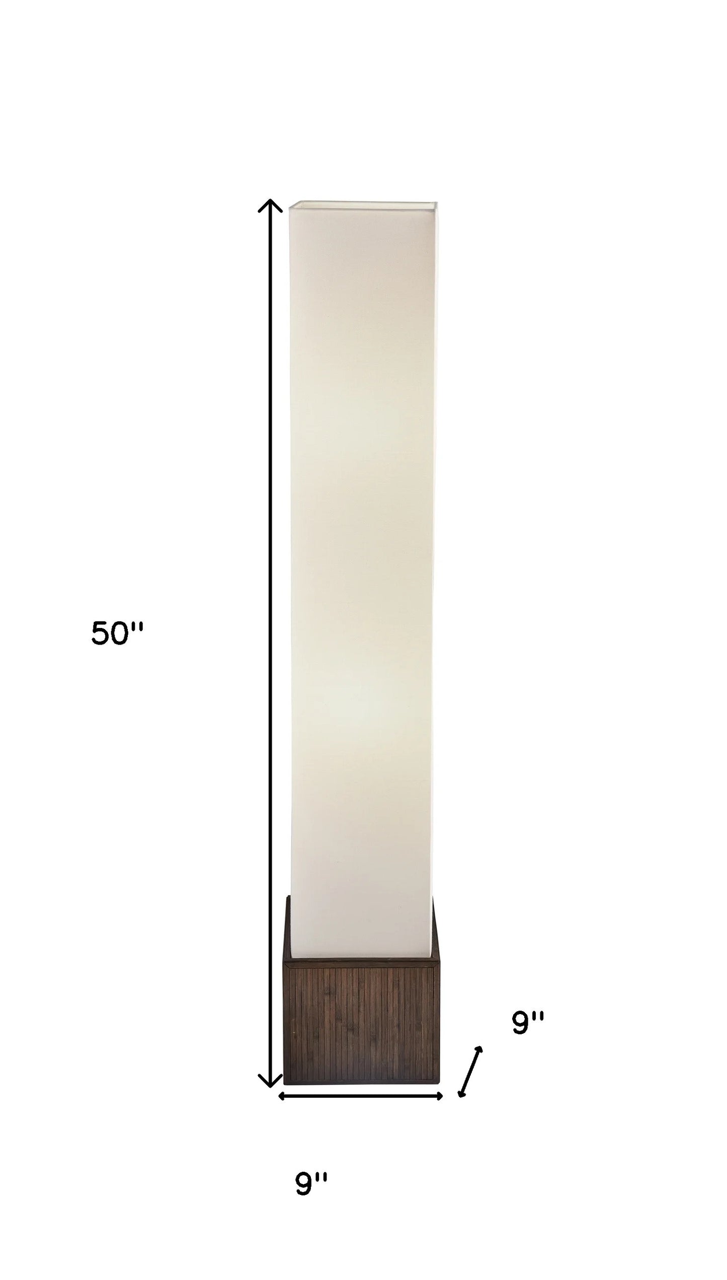 Brown Rattan Lantern Floor Lamp w/ Long Shade