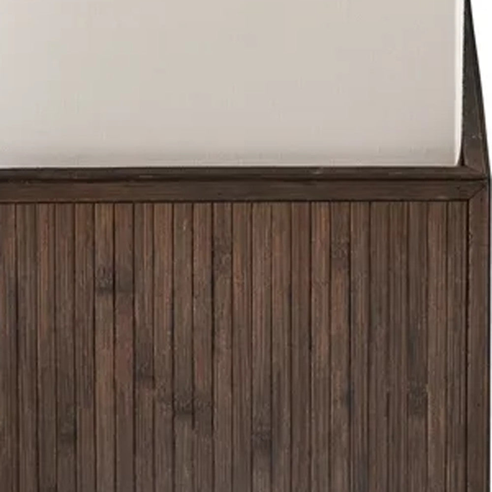 Brown Rattan Lantern Floor Lamp w/ Long Shade