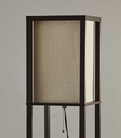 Brown Column Floor Lamp w/ Shade