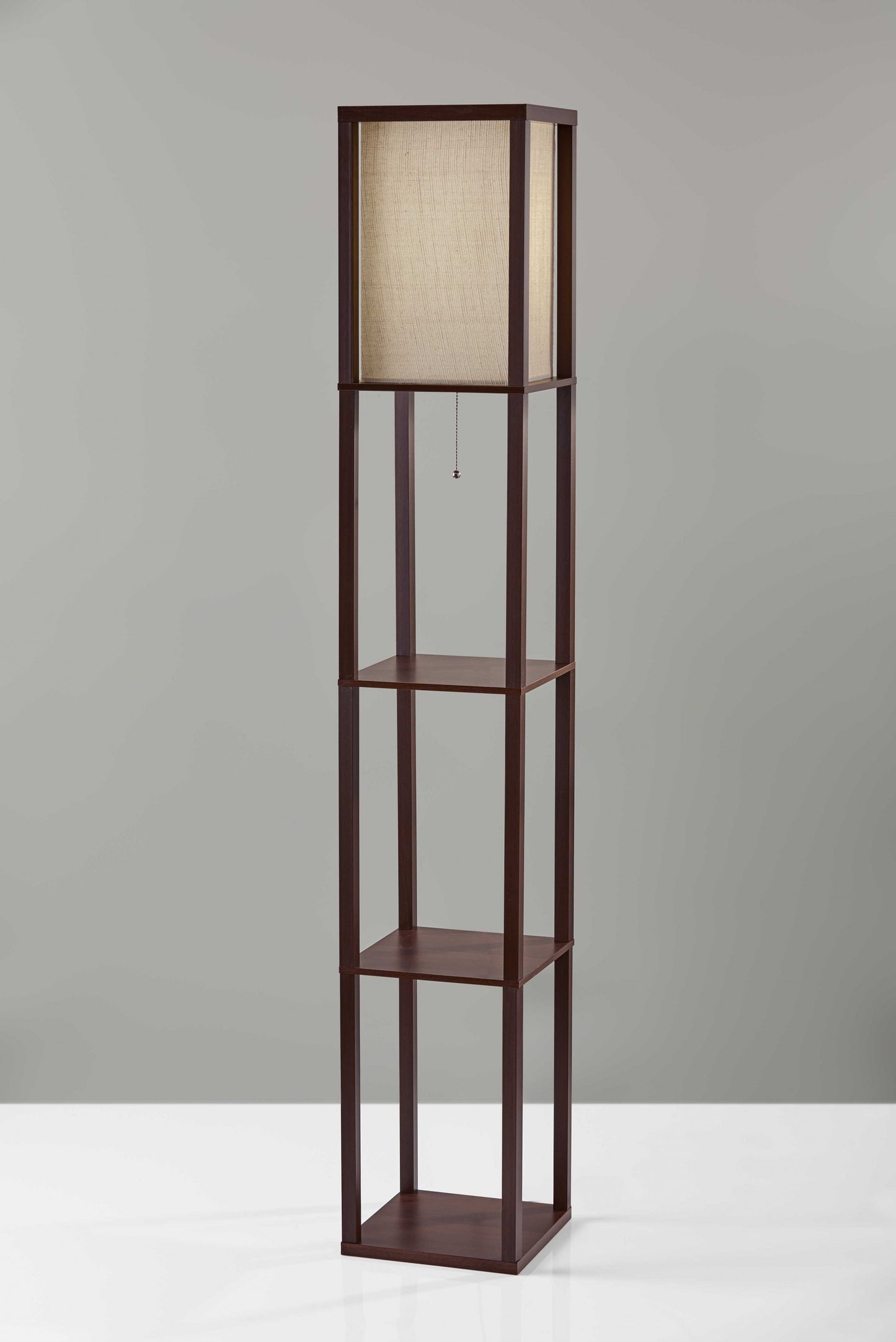 Brown Column Floor Lamp w/ Shade