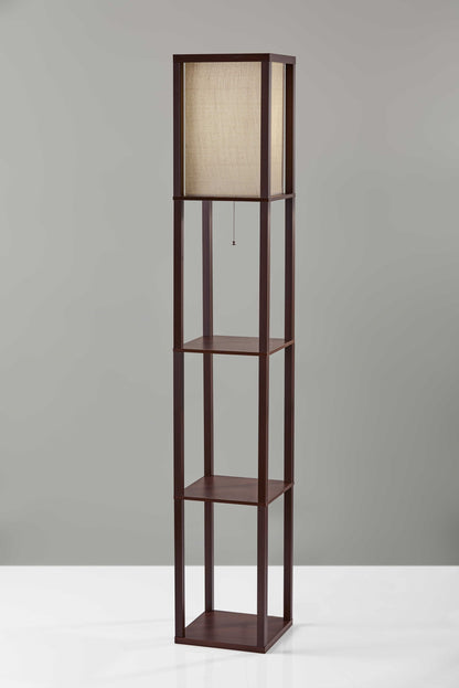Brown Column Floor Lamp w/ Shade