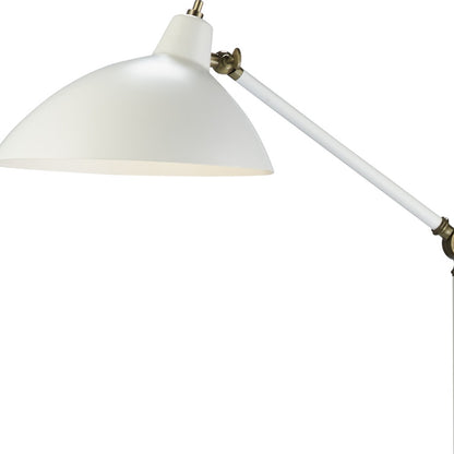 White Task Floor Lamp w/ White Bowl Shade