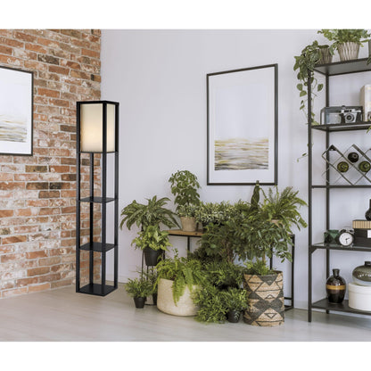 H Sleek Column Style Floor Lamp w/ Storage