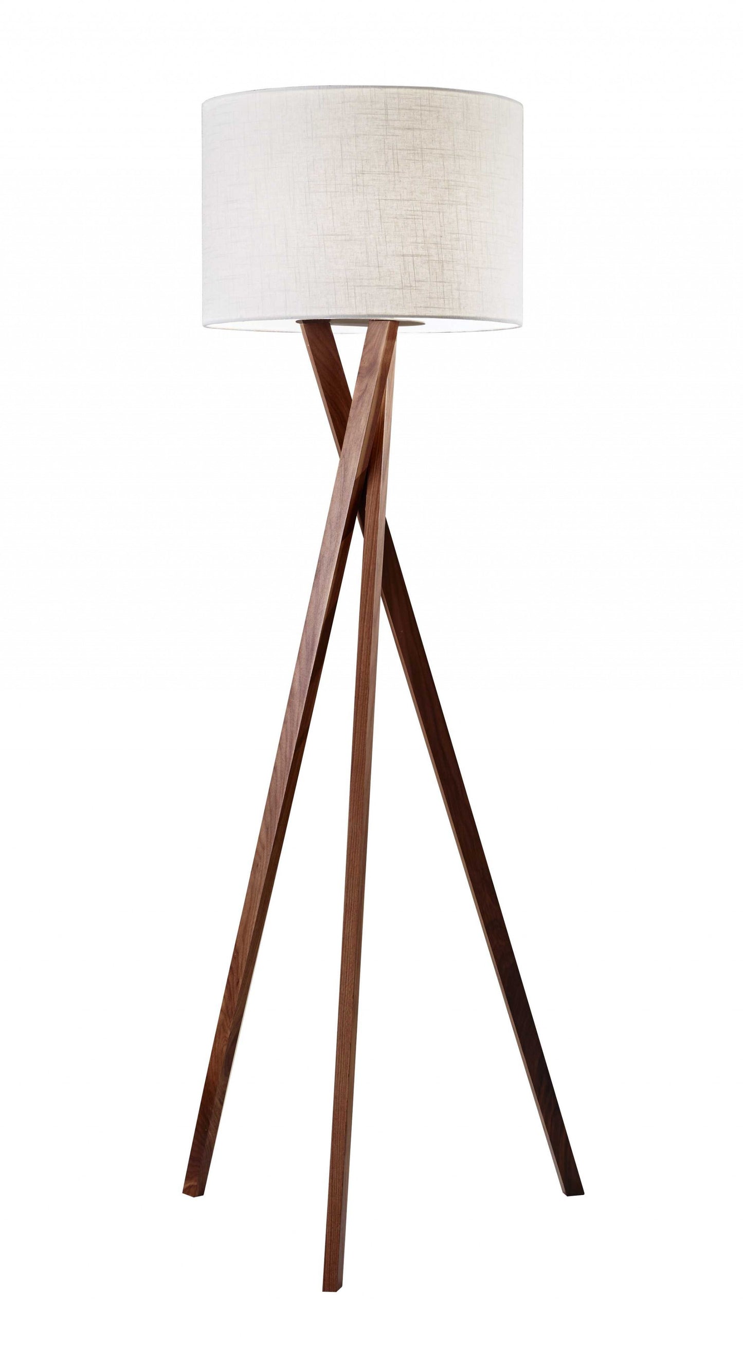 Solid Wood Tripod Floor Lamp w/ Shade