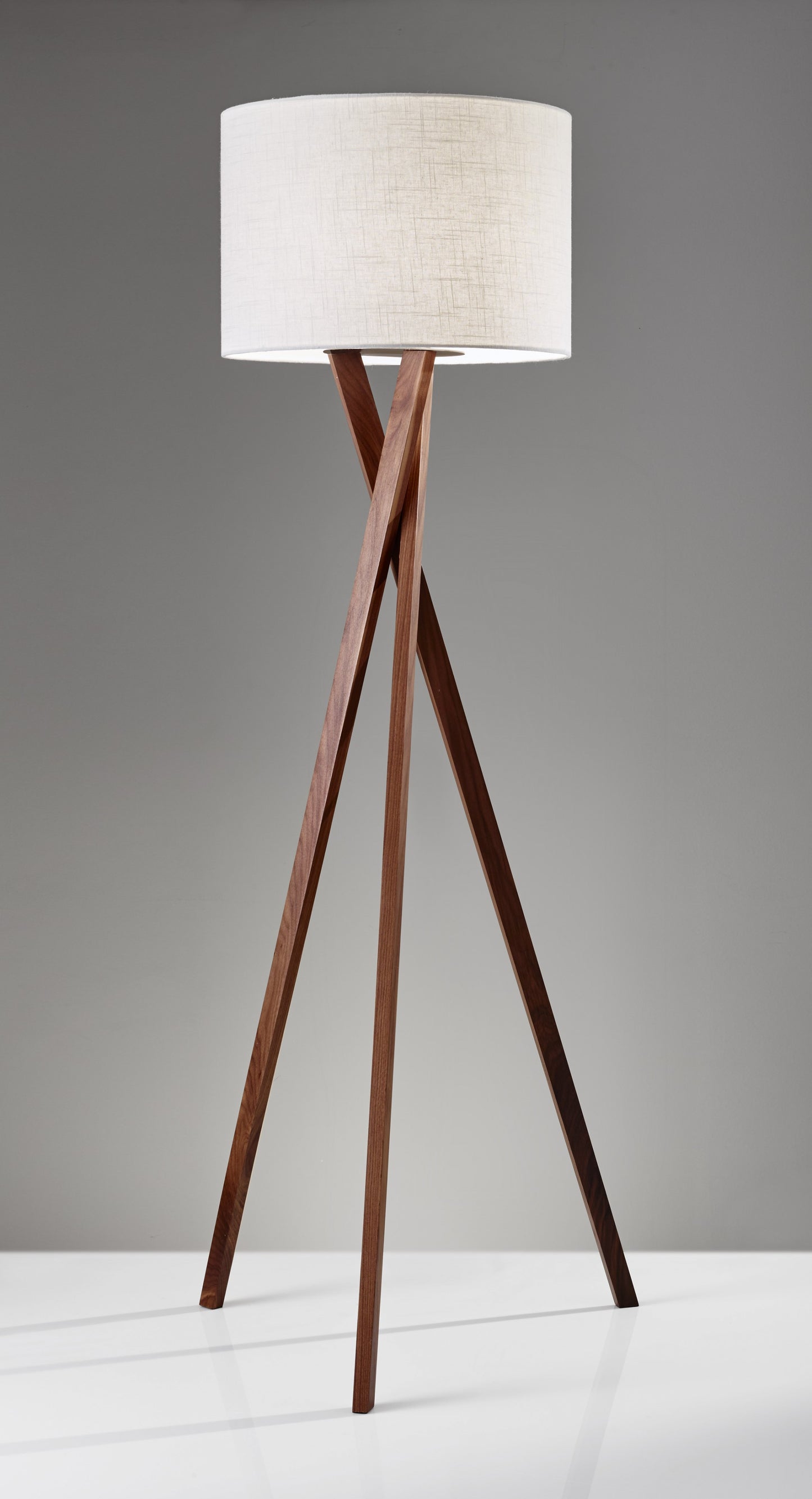 Solid Wood Tripod Floor Lamp w/ Shade