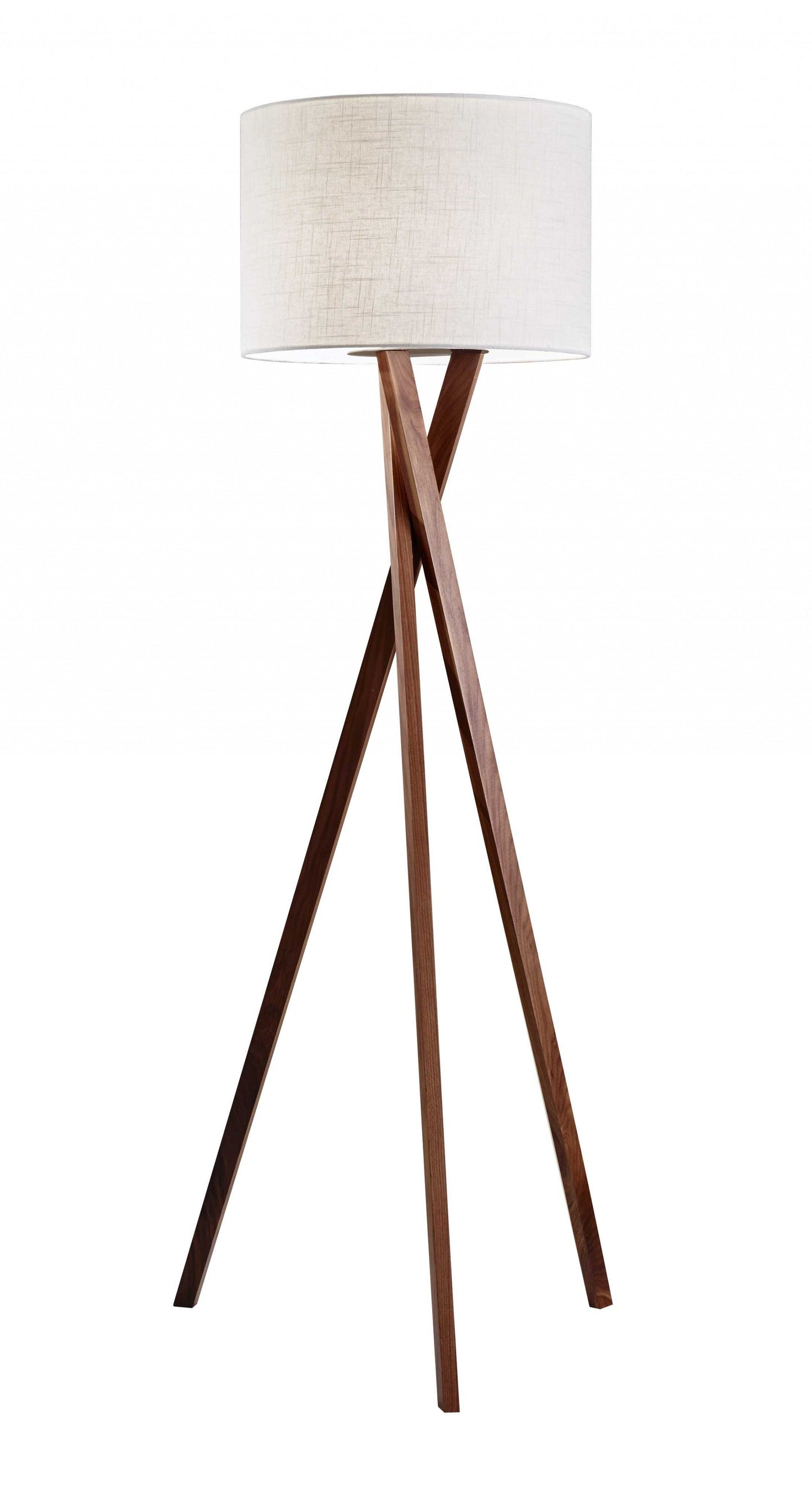 Solid Wood Tripod Floor Lamp w/ Shade