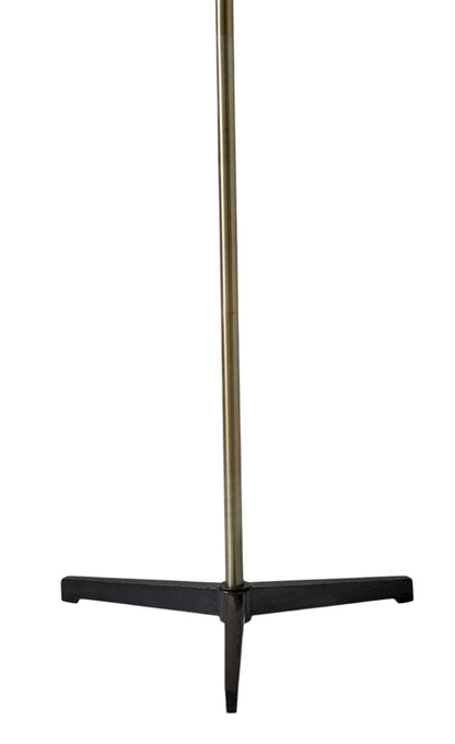 Three Arm Adjustable Floor Lamp In Brass w/ Grey Black & Shades