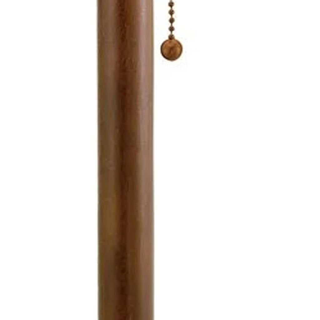Walnut Solid Wood Standard Table Lamp w/ Beige Shade