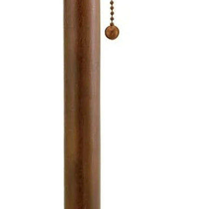 Walnut Solid Wood Standard Table Lamp w/ Beige Shade