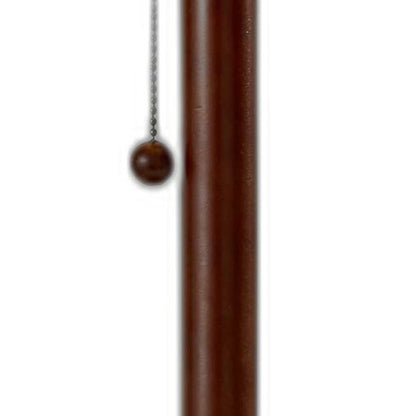 Walnut Solid Wood Standard Table Lamp w/ Beige Shade