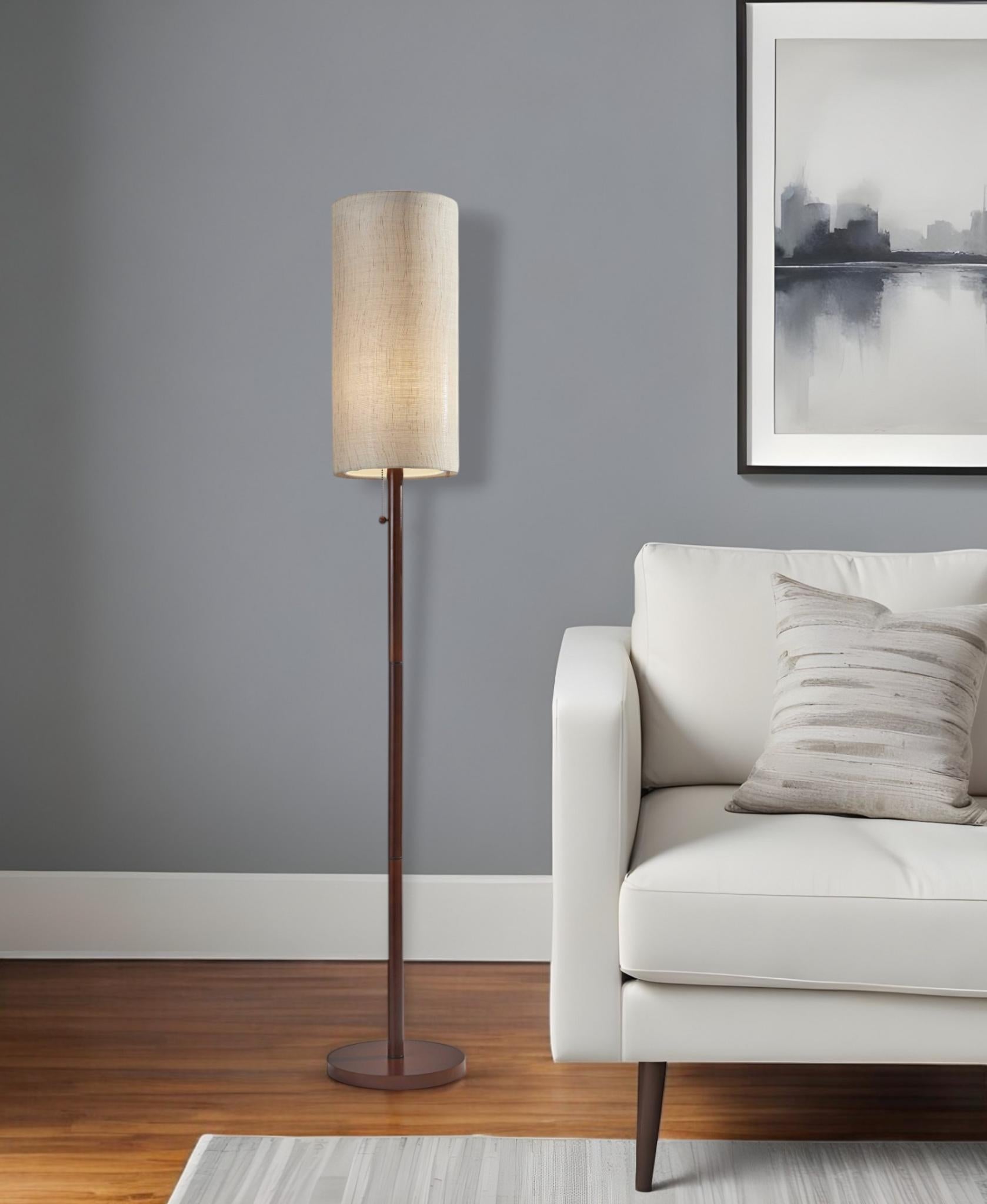 Solid Wood Floor Lamp w/ Shade