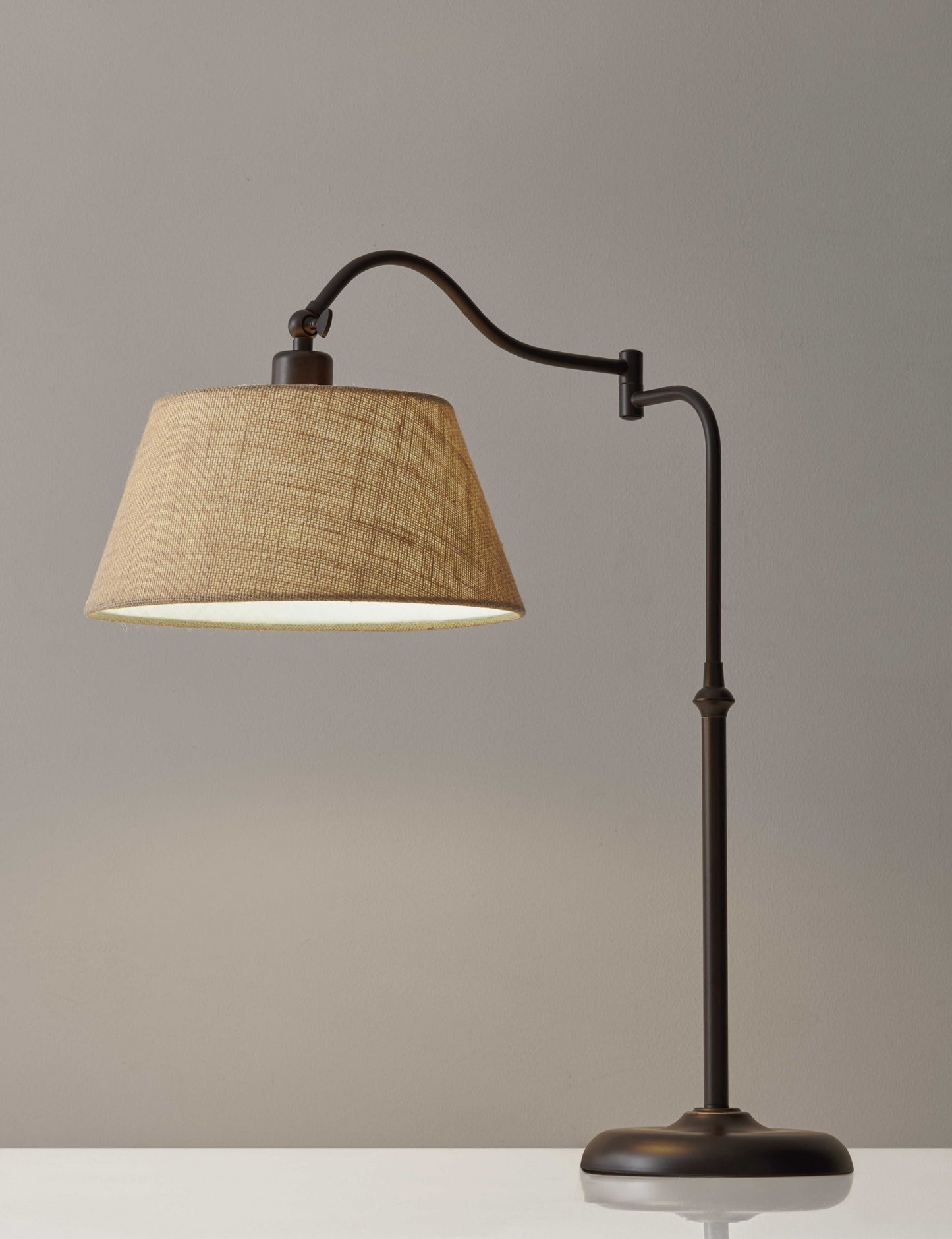 Dark Bronze Swing Arm Adjustable Table Lamp
