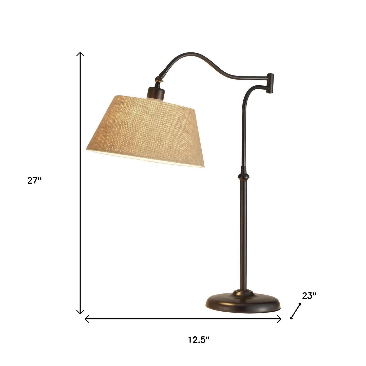 Dark Bronze Swing Arm Adjustable Table Lamp