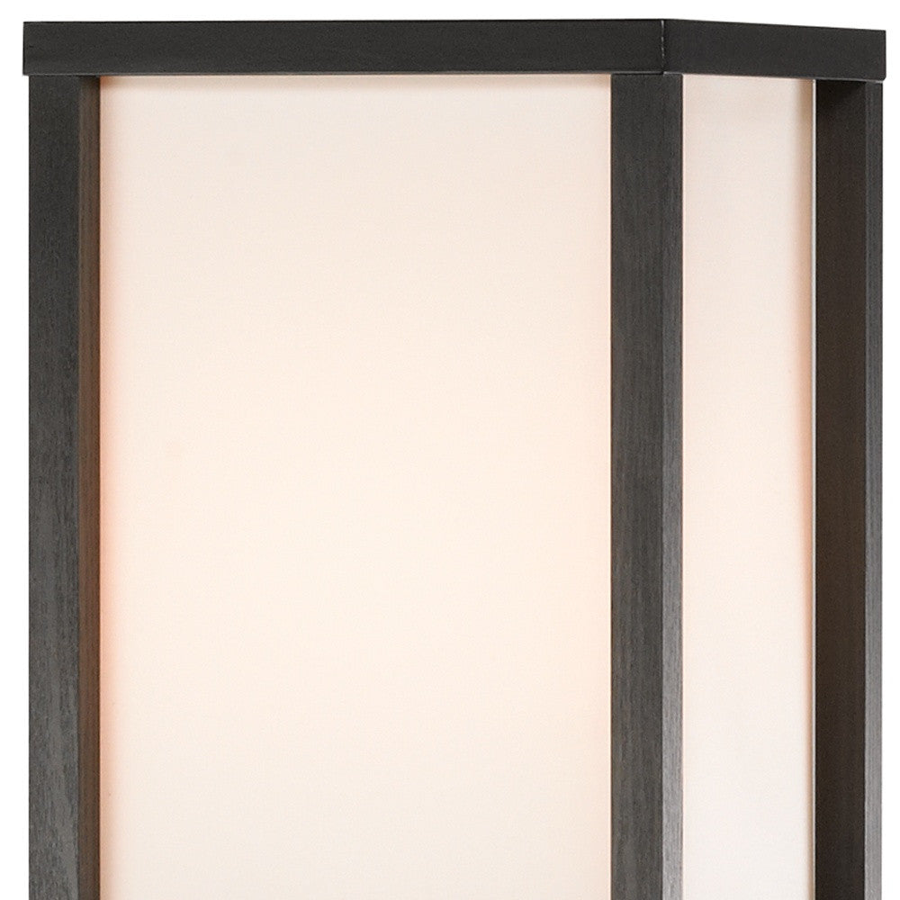 Black Column Floor Lamp w/ Off White Shade