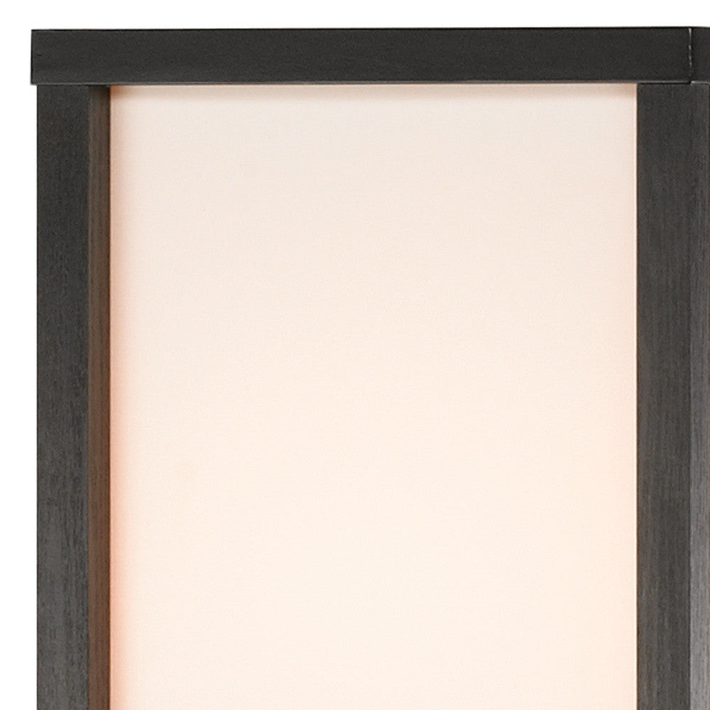 Black Column Floor Lamp w/ Off White Shade