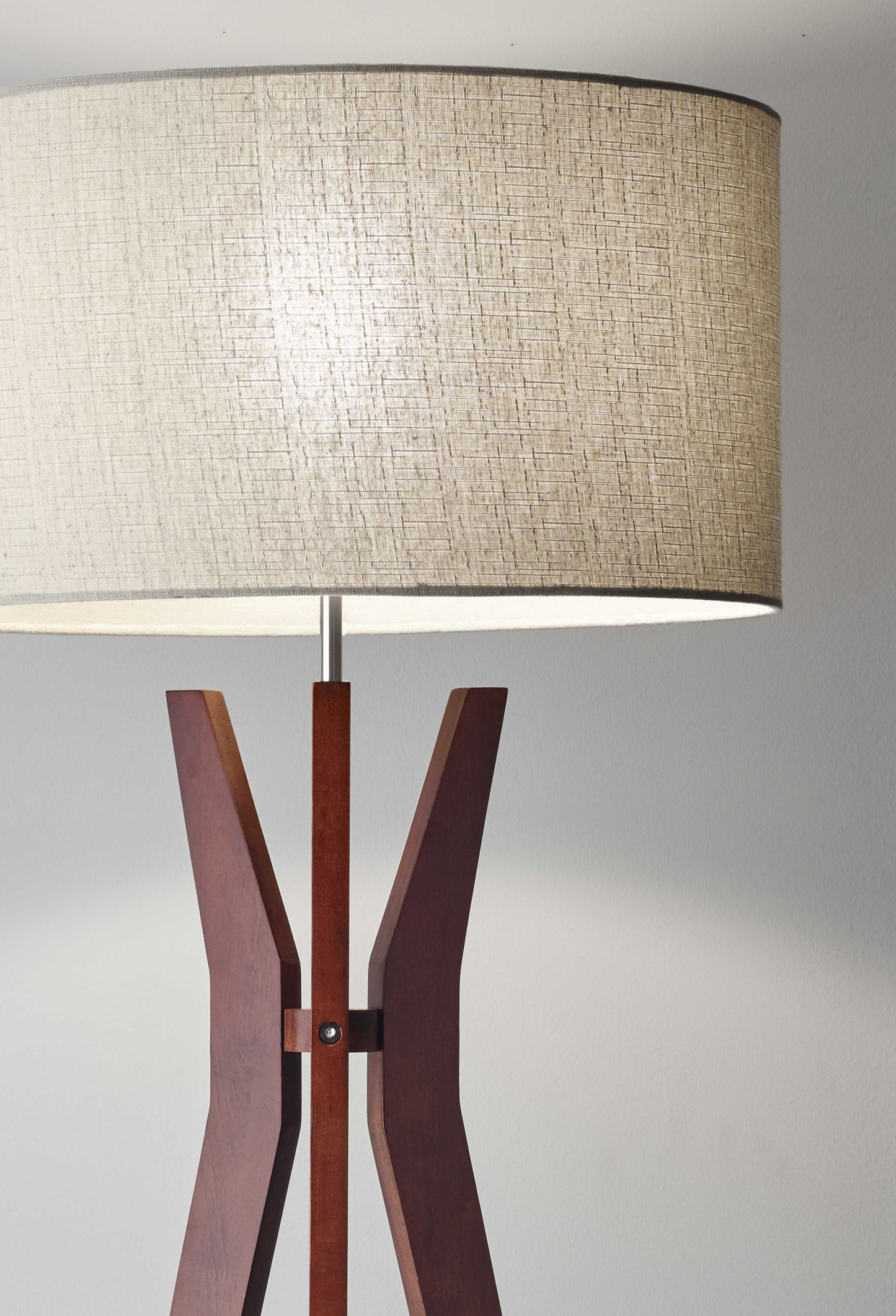 Solid Wood Tripod Floor Lamp w/ Shade