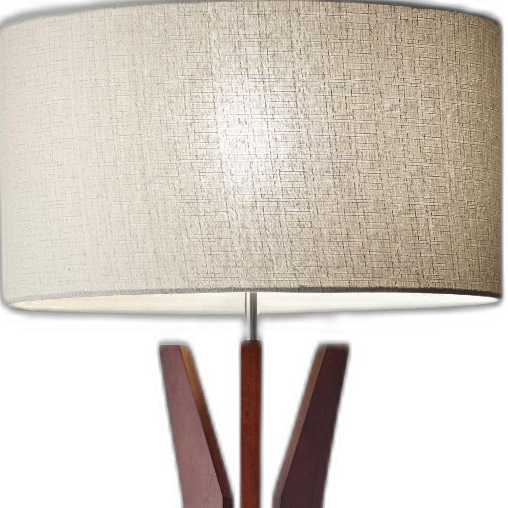 Solid Wood Tripod Floor Lamp w/ Shade