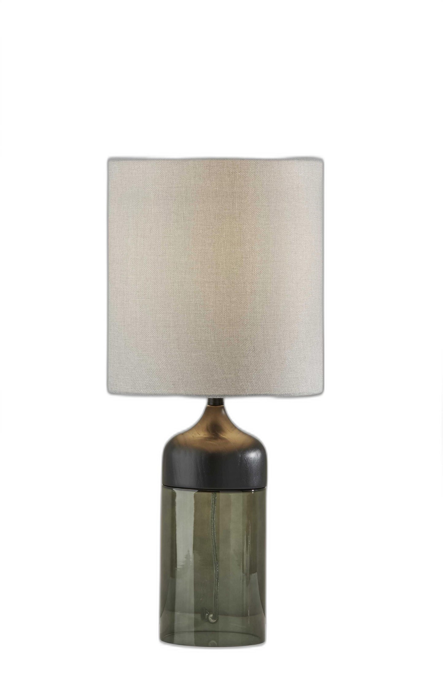 Black Glass Bedside Table Lamp w/ Shade