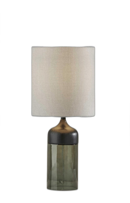 Black Glass Bedside Table Lamp w/ Shade