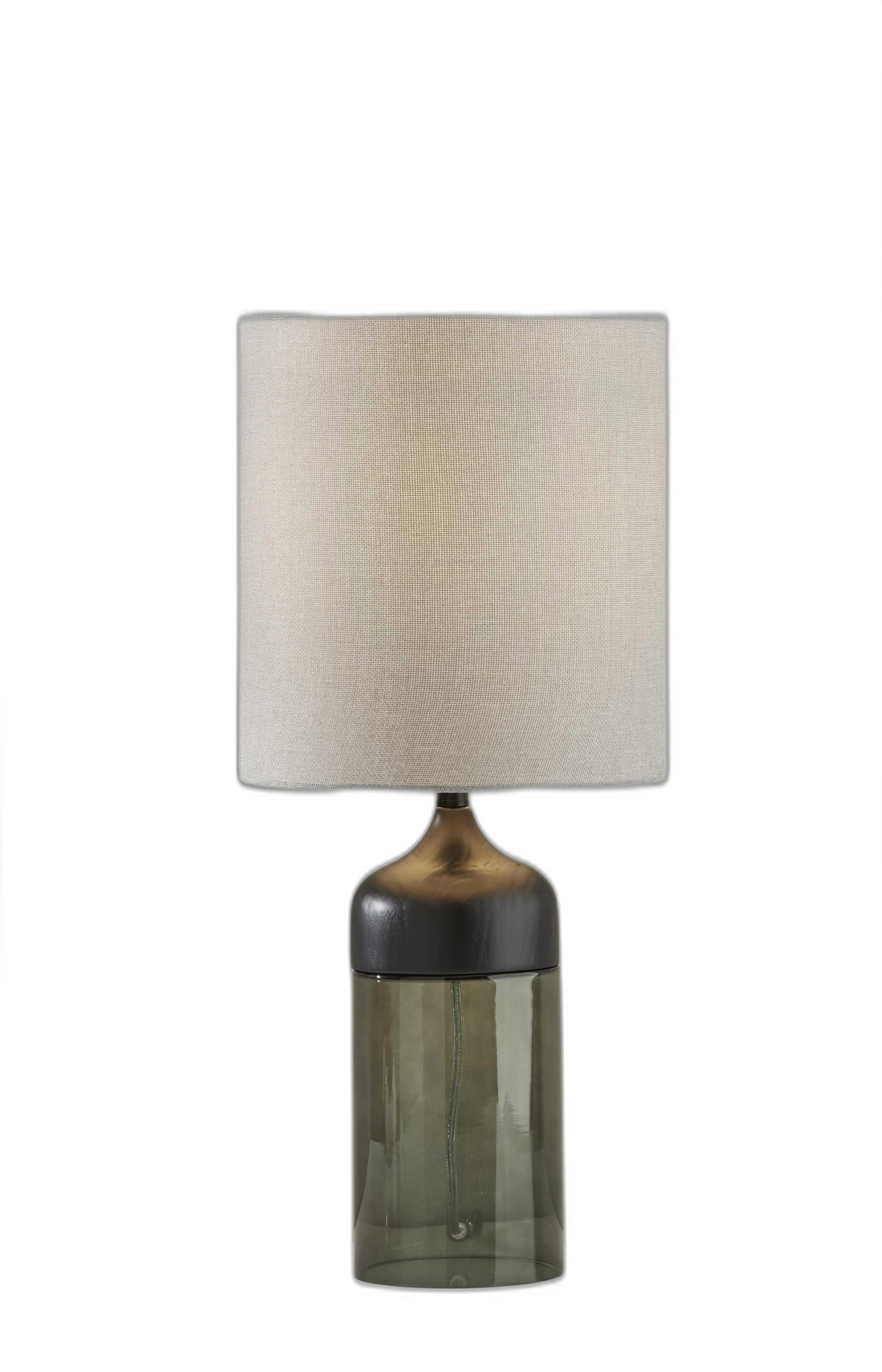 Black Glass Bedside Table Lamp w/ Shade