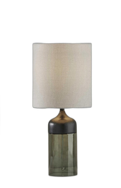 Black Glass Bedside Table Lamp w/ Shade