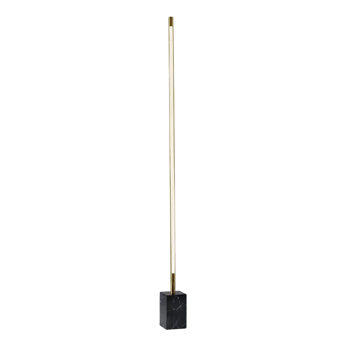 Minimalist Ambient Glow Floor Lamp w/ Dimmer In Antique Brass & Black Marble