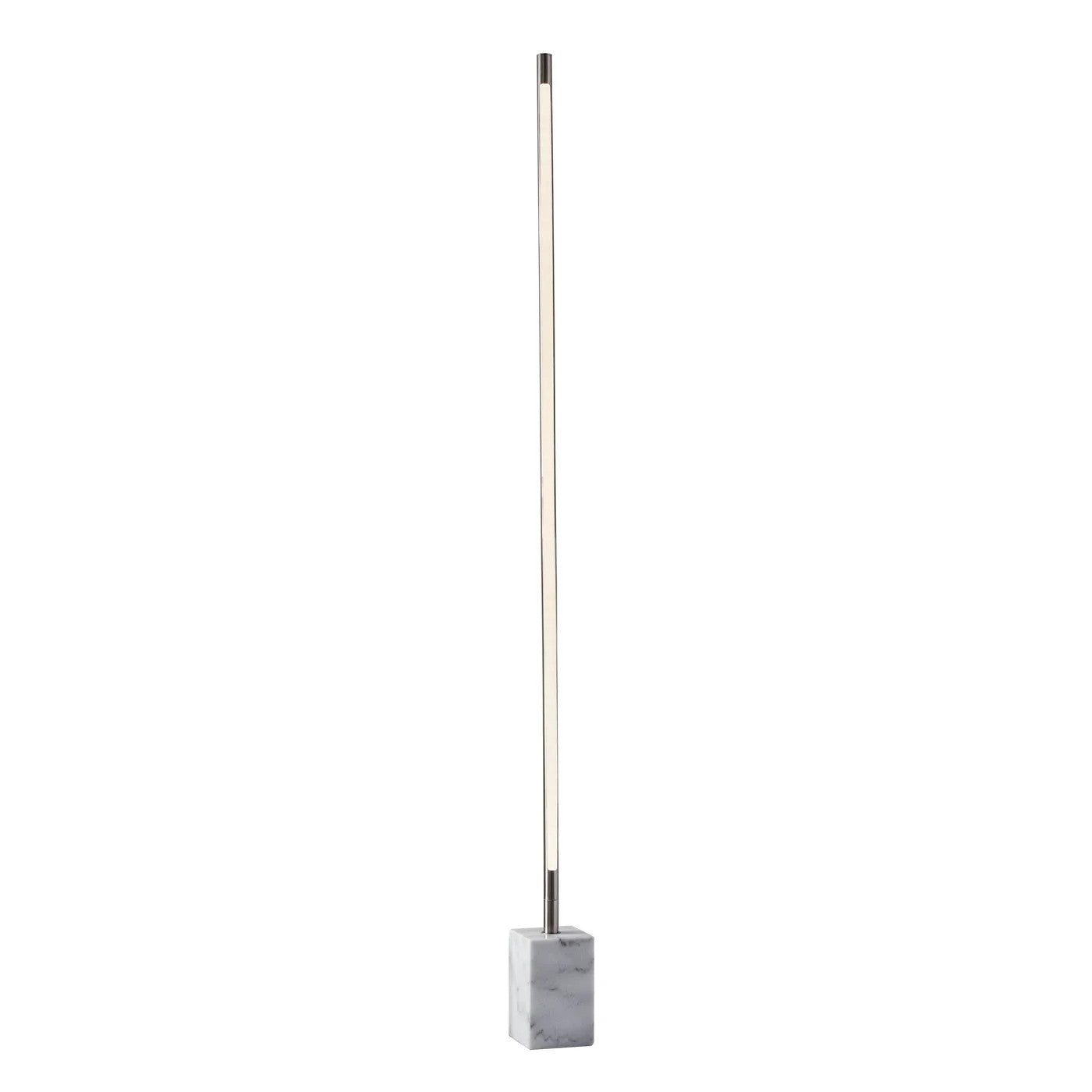Minimalist Ambient Glow Floor Lamp w/ Dimmer In Brushed Steel & White Marble