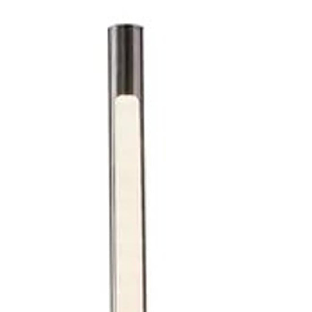 Minimalist Ambient Glow Floor Lamp w/ Dimmer In Brushed Steel & White Marble