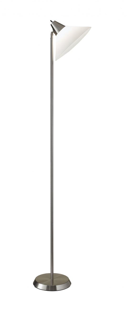 Elemental Brushed Steel Torchiere w/ Shade