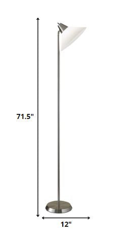 Elemental Brushed Steel Torchiere w/ Shade