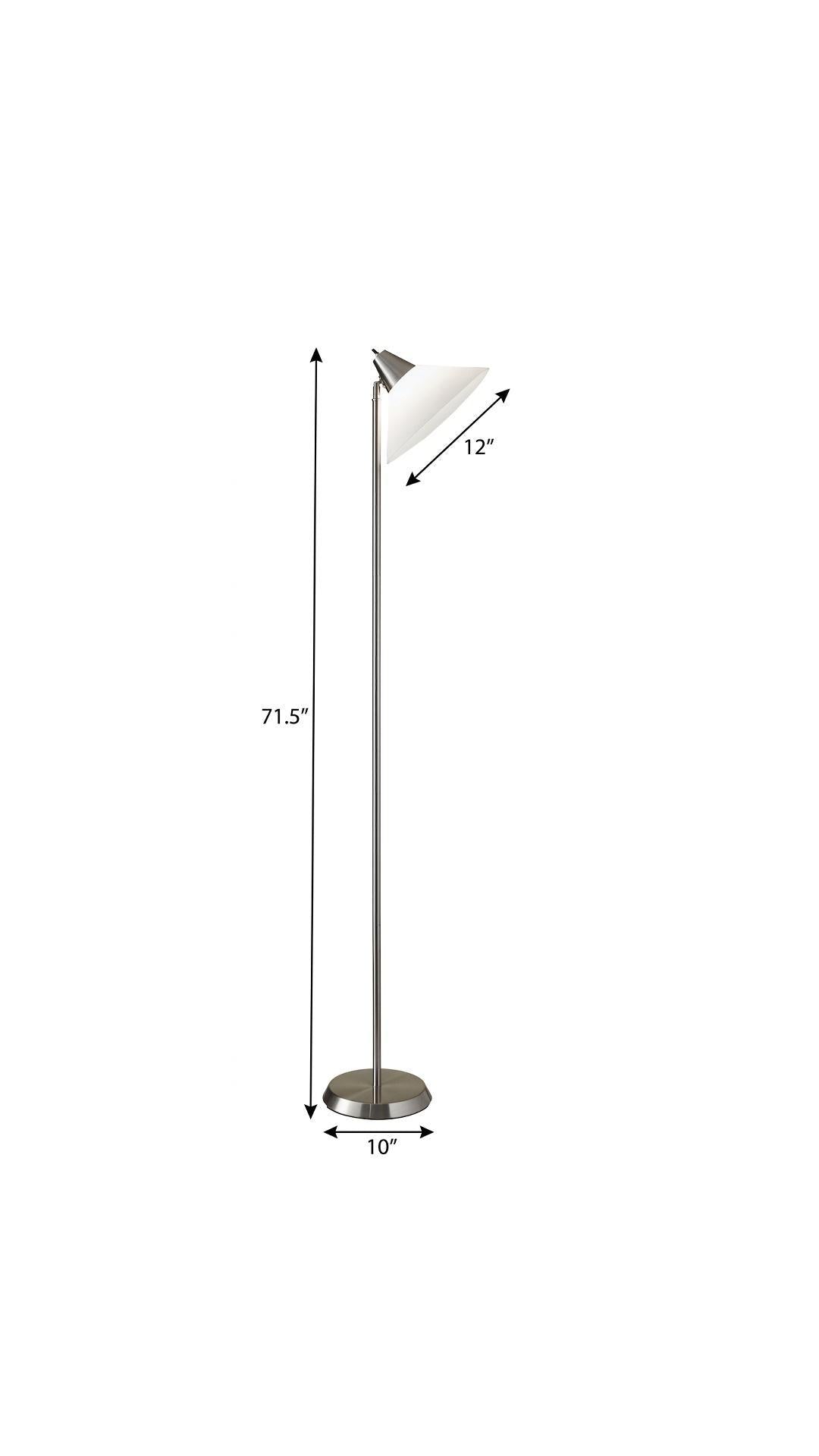 Elemental Brushed Steel Torchiere w/ Shade